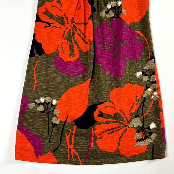 Boden Tarifa Summer Soft Red Hibiscus Dress WH499 Green Womens US 4 Regular - Picture 3 of 8